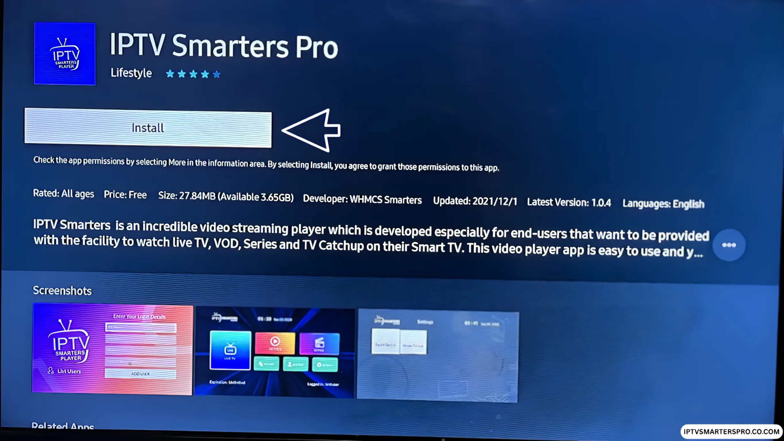 Rechercher IPTV Smarters Pro sur Samsung Apps